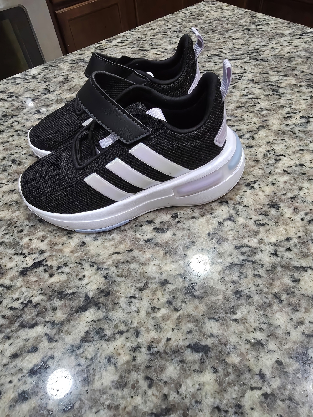 Adidas Cloudfoam Black & Light Purple Kids' Sneakers